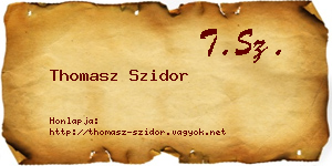 Thomasz Szidor névjegykártya